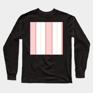 Pattern of white and pastel pink vertical regency stripes Long Sleeve T-Shirt